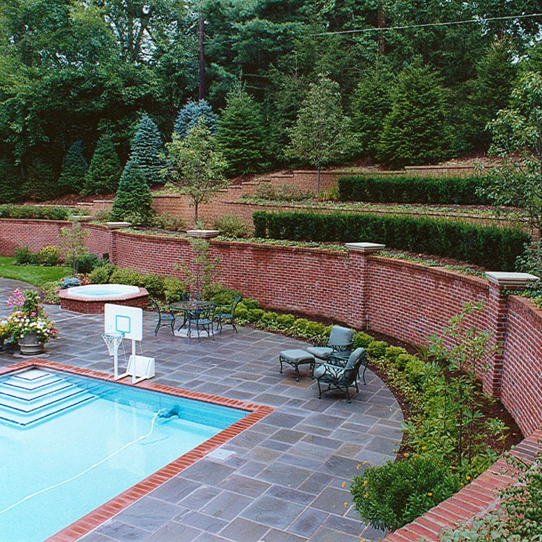 Residential Pool with blue stone