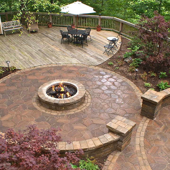 Outdoor stone fireplace