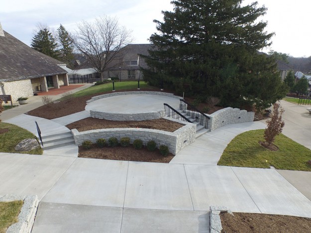 Gray commercial patio and pathway