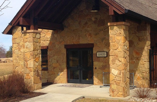 Brown County Web Wall Stone Entryway